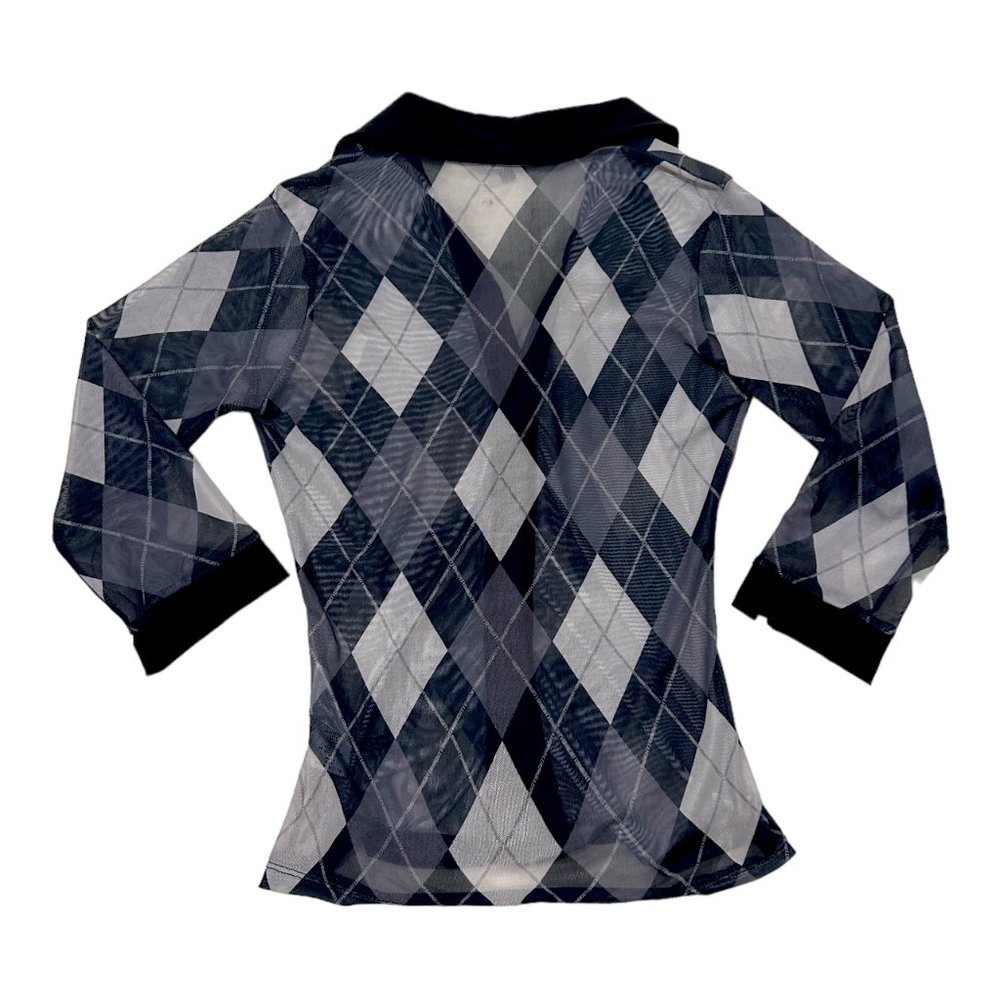 Omighty Argyle Mesh Button Up - image 3